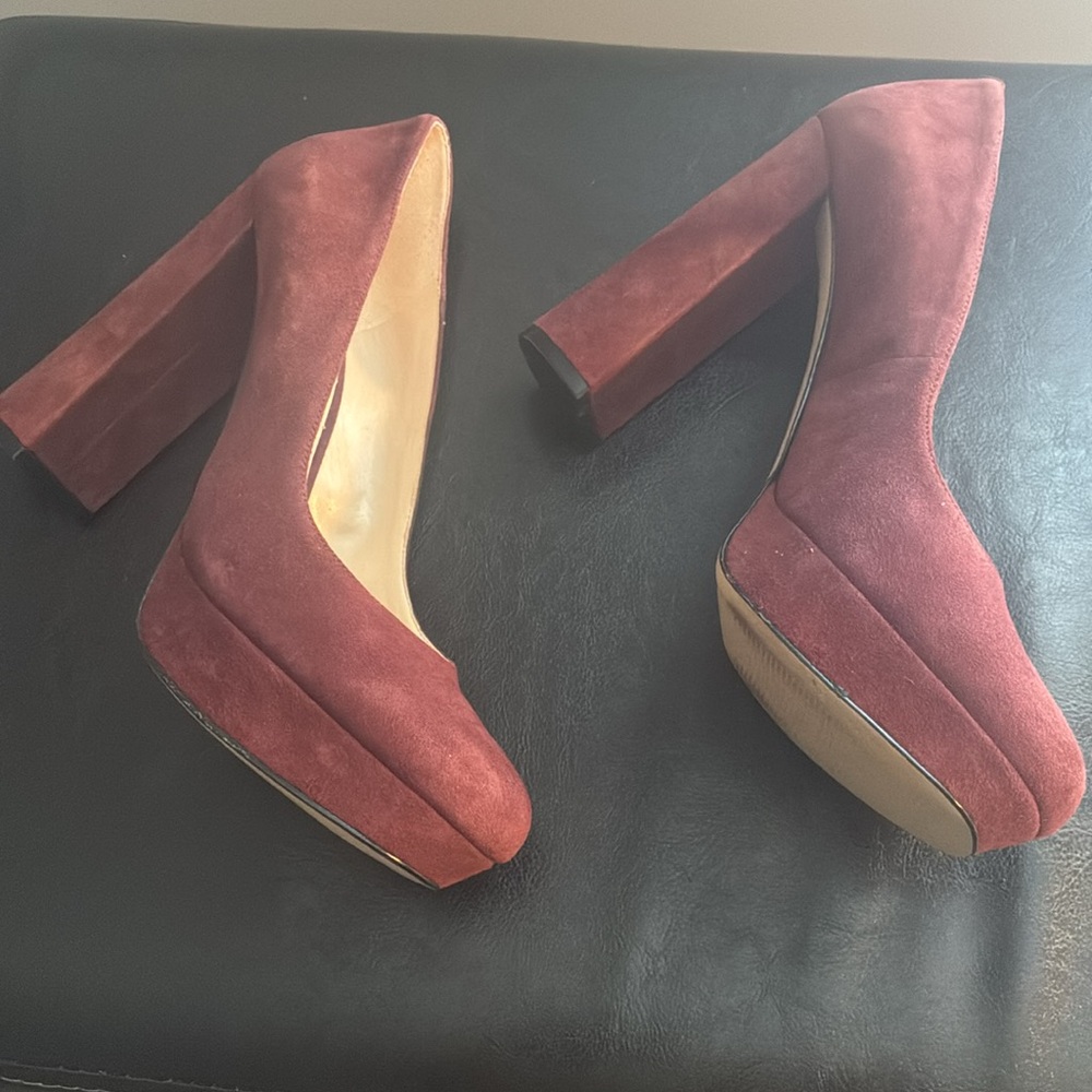 New Nine West Suede Leather Block Heels - Picture 8 of 8